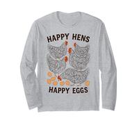 Happy Hens Happy Eggs Sketch Hen Market Farmers & Gardeners Long Sleeve T-Shirt