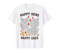 Happy Hens Happy Eggs Sketch Hen Market Farmers & Gardeners T-Shirt