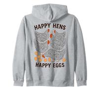 Happy Hens Happy Eggs Sketch Hen Market Farmers & Gardeners Zip Hoodie