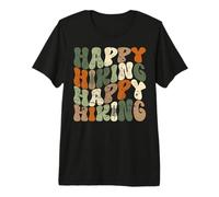 Happy Hiking Design Nature Lover Mountain Hiker Backpacking Premium T-Shirt