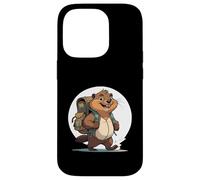 Happy Hiking Otter Beaver With Backpack Case for iPhone 14 Pro