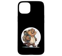 Happy Hiking Otter Beaver With Backpack Case for iPhone 15 Plus