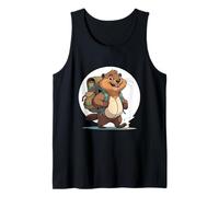 Happy Hiking Otter Beaver with Backpack Tank Top