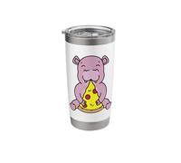 Happy Hippo Hugging Pizza Slice Stainless Steel Insulated Tumbler