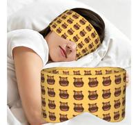 Happy Hippo, Sleep Mask for Home Travel, Full Eye Covers Light Blocking Eye Mask Sleep Eye and Ear Muffs
