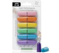 Happy Hippo Soft Foam Earplugs, 33 dB NRR, 6 Pair 12 Ear Plugs, Maximum Protection for Sleeping; Silence Snoring, Airplanes, Airports, Power Tools, Phone Conversations, Loud Work Environments (Neon)