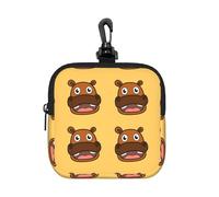 Happy Hippo, Square Zipper Storage Bag, Neoprene Coin Purse, Small Wallets, Change Pouch, Change Purse