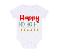 Happy ho ho ho Lights Baby Grow Vest, 3-6 Months, White