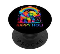 Happy Holi Festival India Hind Colors Elephant Men Women PopSockets Adhesive PopGrip