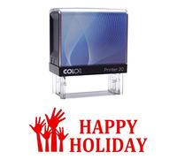 Happy Holiday Self Inking Teacher Stamp Personalized Colop P20 Mini Stamper