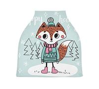 Happy Holiday Snow Fox Stretchy Baby Car Seat Cover,Canopy Nursing Covers,Soft Breathable Windproof Scarf Changepad for Winter Infant Breastfeeding Boys