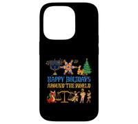 Happy Holidays Around a World Multicultural Celebration Case for iPhone 14 Pro