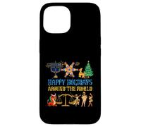 Happy Holidays Around a World Multicultural Celebration Case for iPhone 15