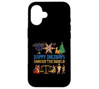 Happy Holidays Around a World Multicultural Celebration Case for iPhone 16