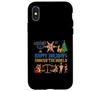 Happy Holidays Around a World Multicultural Celebration Case for iPhone X/XS