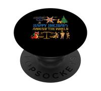 Happy Holidays Around a World Multicultural Celebration PopSockets Adhesive PopGrip