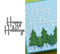 Happy Holidays Die Cuts for Card Making, Metal Cutting Dies for Paper Scrapbooking, DIY Stencils for Album Party Wedding Festivals Decoration