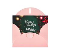 Happy Holidays Greeting Cards For All Occasions - Blank Greeting Cards With Envelopes, Holiday Cards 4x6 Inches (Horizontal) Pink