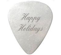 happy holidays guitar pick / plectrum - custom engraved - includes gift packaging