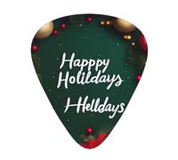 Happy Holidays Guitar Plectrum Set Of 12, Including 3 Thicknesses Of Plectrums For Acoustic Guitars, #Ukuleles And More.