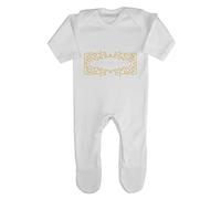 Happy Holidays Style Two Decorative Baby Romper Jumpsuit with feet, 0-3 Months, White