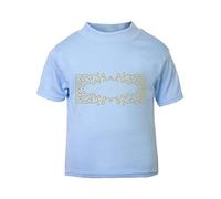 Happy Holidays Style Two Decorative Short Sleeve Cotton Kids t Shirt, 2-3 Years, Pastel Blue