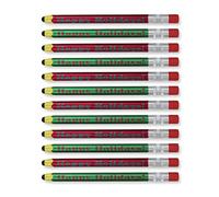 "Happy Holidays" Stylus Pens for Kids Compatible with Phones & Touchscreen Devices+Ballpoint Writing Pen, Shaped like a Pencil, Holiday Gifts, Christmas Stocking Stuffers, Assorted Red&Green, 12 Pack