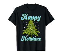 Happy Holidaze Weed Cannabis Christmas Trees Ugly Sweater T-Shirt