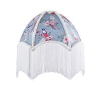 Happy Homewares 1920S Vintage Duck Egg Lamp Shade With Vibrant Flowers And Birds Decor