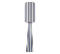 Happy Homewares Amparo Blue And Oatmeal Linen Floor Lamp With Fabric Shade And Base