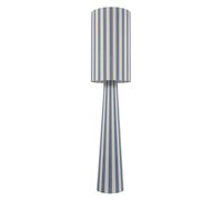 Happy Homewares Amparo Blue and Oatmeal Linen Floor Lamp with Fabric Shade and Base