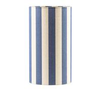 Happy Homewares Amparo Blue and Oatmeal Striped Linen Table Lamp with Fabric Base