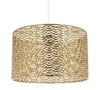 Happy Homewares Art Deco Styled Pendant Ceiling Light Shade In Polished Gold Plated