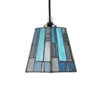 Happy Homewares Art Denergy Savingtiffany Glass Pendant Shade With Pale And Navy Blue Panels