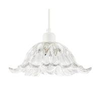Happy Homewares Art Nouveau Sculptural Clear Glass Pendant Ceiling Lighting Shade