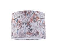 Happy Homewares Autumnal Linen Lamp Shade with Woodland Creatures Owls Birds Badgers