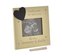 Happy Homewares Bambino Resin Countdown Baby Ultrasound Scan Frame - Mummy & Daddy - 4" x 3" - Perfect for Soon-to-Be Parents