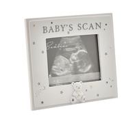 Happy Homewares Bambino Resin Keepsake Photo Frame with Teddy Bear Decoration - 4" x 3" - Baby's Scan - Perfect for Parents-to-Be