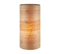 Happy Homewares Sleek Designer Bamboo Wood Effect Table Lamp with Black Birds and Trees Inner Lining | Vivid and Eye-Catching Effect | 26cm x 13cm