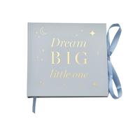 Happy Homewares Beautiful Bambino Baby Blue Photo Album - 4" x 6" - Dream Big Little One - Perfect for a New Family
