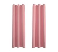 Happy Homewares Black Out Thermal Eyelet Curtains - Room Darkening Polyester 2 Panel Pair in Pink | Size: 168 cm width x 214 cm drop Happy Homewares Pink 168 cm width x 214 cm drop