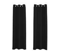 Happy Homewares Black Out Thermal Eyelet Curtains - Room Darkening Polyester 2 Panel Pair | Size: 168 cm width x 183 cm drop Happy Homewares Black 168 cm width x 183 cm drop