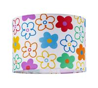 Happy Homewares Bright and Colourful Fabric Lampshade with Retro Inspired Floral Decor