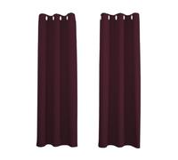 Happy Homewares Burgundy Blackout Curtains - 66 x 72 Inch Drop - Elegant Eyelet Curtains with Thermal Insulation - 2 Panels for Bedroom or Living Room