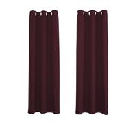 Happy Homewares Burgundy Blackout Curtains - 66 x 72 Inch Drop - Elegant Eyelet Curtains with Thermal Insulation - 2 Panels for Bedroom or Living Room