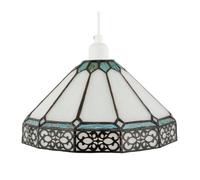 Happy Homewares Chic 1920S Shabby Chic Pendant Light Shade With Metal Scrollwork Decor