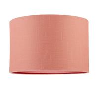 Happy Homewares Chic Designer Peach Palazzo Textured Linen Fabric Circular Lamp Shade
