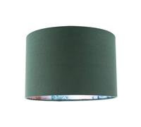 Happy Homewares Chic Emerald Green Linen Lamp Shade with Moroccan Scale Pattern Lining | Size: 12 inches Happy Homewares Emerald 12 inches