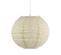 Happy Homewares Chic Natural Linen Fabric Oatmeal Spherical Pendant Lighting Shade