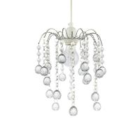 Happy Homewares Chic Waterfall Pendant Light Shade with Clear Acrylic Balls and Beads